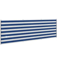 Outsunny 4 Pole Camping Windbreaks, Beach Wind Shield Shelter with Carry Bag and Steel Poles, 540cm x 150cm, Dark Blue(m-11)