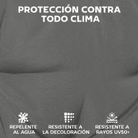 Outsunny Juego de Cojines para Sillas de Comedor 46x42x7 cm 6 Piezas con Funda Lavable y Lazos Impermeable Anti-UV Gris Oscuro(m-5)