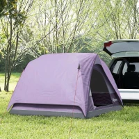 Outsunny 3-4 Person Camping Tent, Easy Set Up 3-4 Man Tent w/ Sewn-in Groundsheet, Waterproof Dome Tent w/ Mesh Windows(m-8)