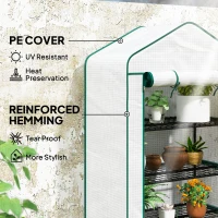 Outsunny Four-Tier Mini Greenhouse, with Reinforced Plastic Cover(m-4)