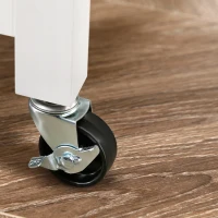 HOMCOM Carrello da Cucina in Legno con 3 Cassetti e 3 Ripiani Aperti, 67x37x85.5 cm, Bianco(m-9)