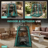 PawHut Cat Tent, 3-Tier Portable Pet Tent for Indoor Outdoor, Cat House with Multi-Door, Carry Bag, Breathable Mesh(m-8)