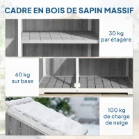 Outsunny Armoire de Jardin Abri de Jardin Étanche avec Toit en Métal Double Porte pour Outils de Jardinage 105x55x179cm Gris(m-8)