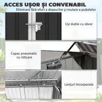 Outsunny coteț pentru tomberoane, spațiu pentru gunoi, ascunzătoare tomberoane, cutie coteț(m-5)