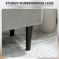 HOMCOM Ławka do Siedzenia z Przestrzenią do Przechowywania, do 120kg, Wygląd Aksamitu, 95x38x45cm, Szara(m-5)