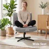 HOMCOM Draaibare Accentstoel, Fluwelen Gestoffeerde Loungestoel met Hoogteverstelling voor Woonkamer, Kantoor, Grijs(m-5)