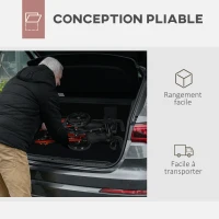 HOMCOM Déambulateur 4 Roues Pliable en Aluminium, Hauteur Réglable 6 Positions, Freins Doubles, Rangement, 64x67x92cm, Rouge(m-4)