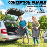 Outsunny Lot de 4 chaises de jardin pliantes avec accoudoirs, chaises d'extérieur avec assise large en textilène, noir(m-4)