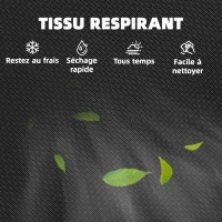 Outsunny Lot de 4 chaises de jardin pliantes avec accoudoirs, chaises d'extérieur avec assise large en textilène, noir(m-7)