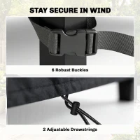 Outsunny Pokrywa na Meble Ogrodowe Zimowa Wodoodporna V-kształtna Ochrona UV 420D Oxford 216x216x78 cm Czarna(m-5)