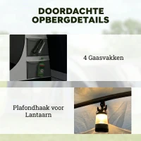 Outsunny Tunnelzelt 4 Personen Familienzelt mit Schlaf- und Wohnzimmer 6 Fenstern 3 Türen Bodenplane Stehhöhe 3000 mm Wassersäule(m-8)