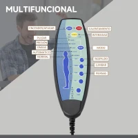Vinsetto Silla de Oficina con 6 Puntos de Masaje Ajustable con Función de Calefacción Reposapiés Retráctil y Control Remoto Gris(m-8)