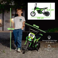 AIYAPLAY Kids Electric Motorbike, 24V Ride On Motorcycle with 3 Speeds and Rear Suspension, Dirt Bike for 8-12 Years Old, Green(m-3)