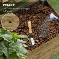 Outsunny Fioriera Verticale con 4 Ruote e Traliccio per Piante Rampicanti in Legno, 76x30x155 cm, Color Legno(m-7)