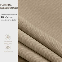 Outsunny Techo de Repuesto para Toldo 382x240 cm Lona para Toldo con Dobladillo Protección UV Impermeable para Patio Beige(m-4)