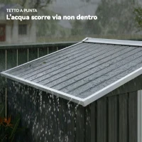 Outsunny Capanno da Giardino in Acciaio con 2 Porte Scorrevoli, Nero, 2,6 m²(m-6)