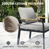 Outsunny 7 Seater Garden Furniture Set, Metal Garden Sofa Set with Cushions, Outdoor Furniture Conversation Sets, Light Grey(m-5)