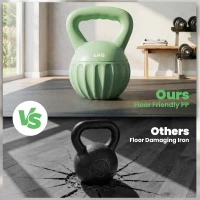 SPORTNOW Kettlebell 6 kg Pesa rellena de arena para principiantes Entrenamiento de fuerza en casa 17 x 17 x 23 cm Verde(m-4)