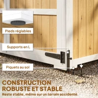 Outsunny Armoire de Jardin Abri de Jardin Étanche avec Toit en Métal Double Porte pour Outils de Jardinage 105x55x179cm Naturel(m-7)