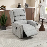 HOMCOM Velvet-Feel 150° Electric Riser Recliner Chair - Grey(m-13)