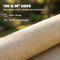 Outsunny Sun Shade Sail UV Protection Canopy with Stainless Steel Eyelets for Patio Garden 2 x 3 m Beige(m-4)