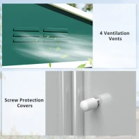 Outsunny 8 x 6ft Galvanised Steel Shed, with Double Door - Green(m-6)