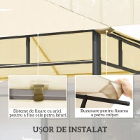 Outsunny Tetto di Ricambio Telo Sostitutivo per Gazebo Traspirante 3x3m(m-5)