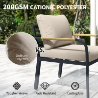 Outsunny 7 Seater Garden Furniture Set, Metal Garden Sofa Set with Cushions, Outdoor Furniture Conversation Sets, Khaki(m-5)