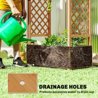 Outsunny Fir Wood 110 x 44 cm Planter and Trellis Garden Bed(m-6)