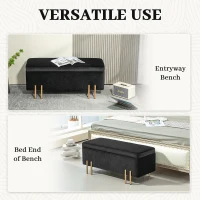 Pufa z pojemnikiem, metal, drewno, pianka, czarna(m-6)