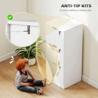 HOMCOM Filing Cabinet, Fluted Vertical File Cabinet with 3 Lockable Drawers and Hanging Rails, White(m-7)