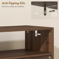 HOMCOM Shoe Cabinet with 2 Flip Drawers, Narrow Shoe Storage Top for Entryway Hallway, Rustic Brown(m-6)