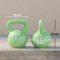 SPORTNOW Kettlebell 6 kg, greutate umplută cu nisip pentru începători, antrenament de forță acasă 21 x 21 x 27 cm verde(m-3)