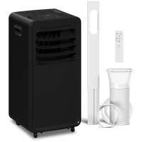 HOMCOM Air Conditioning Unit 10000 BTU, 4-in-1 Portable Air Conditioner with Remote Control, LED Display, 2 Speeds, Black(m-1)