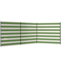 Outsunny 4 Pole Camping Windbreaks, Beach Wind Shield Shelter with Carry Bag and Steel Poles, 540cm x 150cm, Army Green(m-1)