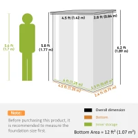 Outsunny 5ft x 3ft Garden Storage Shed, Outdoor Metal Shed with Sloped Roof, Aluminium Grey(m-3)