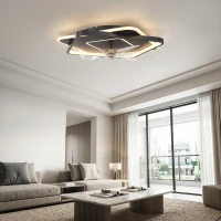 HOMCOM Ventilateur de plafond avec lumière et télécommande, ventilateur de plafond LED à 6 vitesses, 3 températures de couleur(m-2)