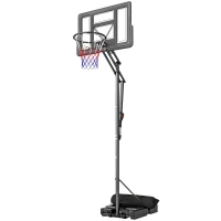 SPORTNOW Basketballkorb Outdoor 235-305cm schnell Höhenverstellbar, mit 110x70cm bruchsichere Rückwand 2 Rädern & Gewichtssack(m-10)