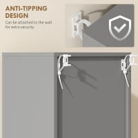 kleankin Szafka łazienkowa, komoda, z półkami i szufladą, regulowana, Szary(m-5)