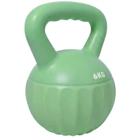 SPORTNOW Kettlebell 6 kg, umplută cu nisip, pentru începători – antrenament de forță acasă, 17 x 17 x 23 cm, Verde(m-7)