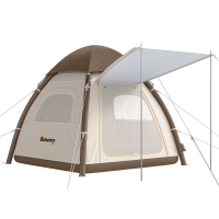 Outsunny Opblaasbare Tent 3 Personen Snelle Opzet Outdoor Camping Tent met Luchtpomp Meshramen Afneembaar Dak