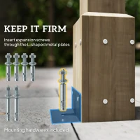 Outsunny Lean-To Wooden Pergola Kit, Decorative Garden Gazebo with Stable Structure and Concrete Anchors, 2.4 x 2.4m, Light Brown(m-6)