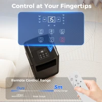 HOMCOM Air Conditioning Unit 10000 BTU, 4-in-1 Portable Air Conditioner with Remote Control, LED Display, 2 Speeds, Black(m-7)