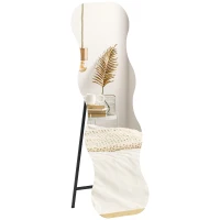 HOMCOM Pełnowymiarowe lustro bez ramy, podstawa drewniana, elastycznie umieszczalne, faliste, czarne(m-11)