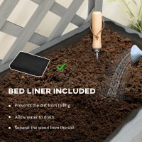 Outsunny 52L Wooden Planter, with Trellis and Shelves - Grey(m-6)