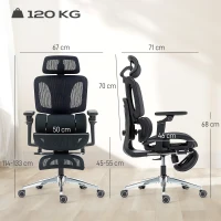 HOMCOM Ergonomic Office Chair, High Back Mesh Desk Chair, Black(m-3)