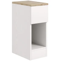 HOMCOM Mesita de Noche Moderna Mesilla de Noche con Cajón y Compartimento Abierto para Dormitorio Salón 20x30x50 cm Blanco(m-1)