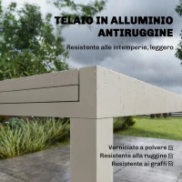 Outsunny Tavolo Estensibile in Alluminio per Esterni, Piano in Vetro Temperato, Bianco Crema.(m-5)