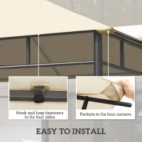 Outsunny Zastępczy dach do pawilonu 3x3m wodoodporny dach pawilonu z 8 otworami odprowadzającymi wodę kremowy(m-5)