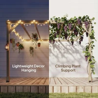 Outsunny Lean-To Wooden Pergola Kit, Decorative Garden Gazebo with Stable Structure and Concrete Anchors, 3 x 3 m, Light Brown(m-7)